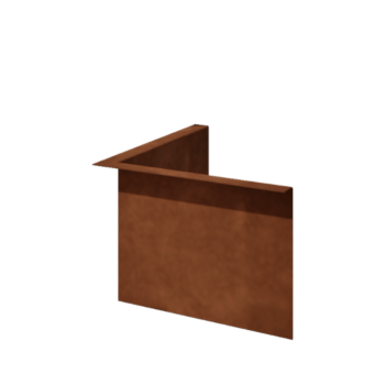 Borda fixa em aço corten 22 cm canto interior