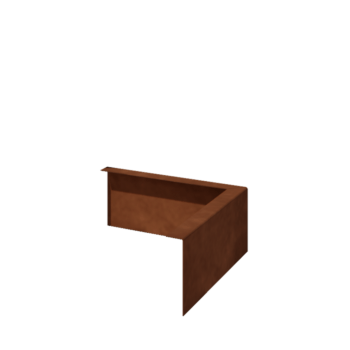 Borda fixa em aço corten 12 cm canto exterior