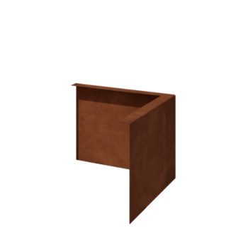 Borda fixa em aço corten 22 cm canto exterior
