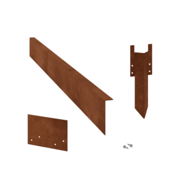 Conjunto completo de borda fixa em aço corten de 12 cm por 15 metros