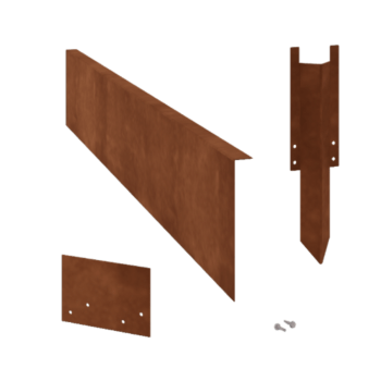 Conjunto completo de borda fixa em aço corten de 22 cm por 15 metros