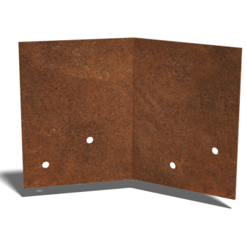Placa de acoplamento aço corten 45º médio 22 - 25 cm