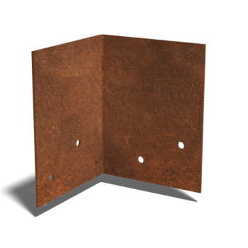 Placa de acoplamento aço corten 90º médio 22 - 25 cm