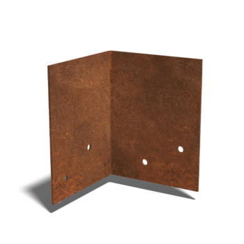 Placa de acoplamento aço corten 90º camada 12 - 15 cm