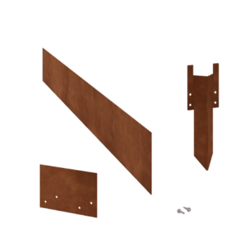 Conjunto completo de borda reta em aço corten de 15 cm por 15 metros