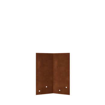 Placa de acoplamento aço corten 45º médio 22 - 25 cm