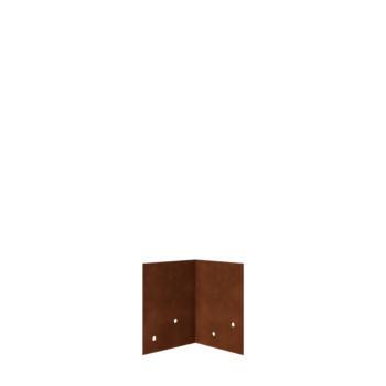 Placa de acoplamento aço corten 90º camada 12 - 15 cm