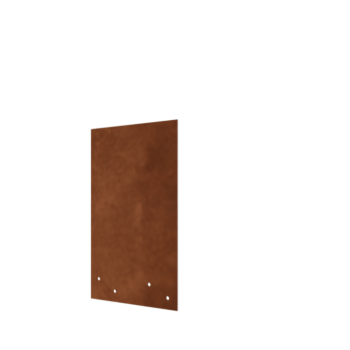 Placa de ligação em aço corten - Reta - Altura da bordadura 34 / 37,5 cm