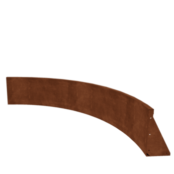 Muro de contenção em aço corten - Curva interna - 150 x 150 x 40 cm
