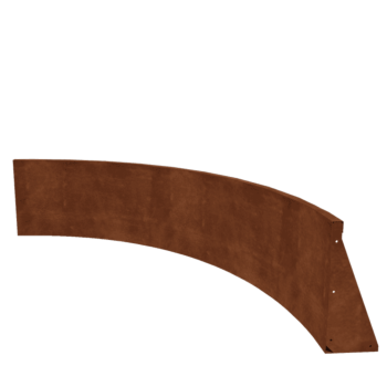 Muro de contenção em aço corten - Curva interna - 150 x 150 x 50 cm