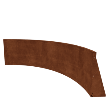 Muro de contenção em aço corten - Curva interna - 150 x 150 x 60 cm
