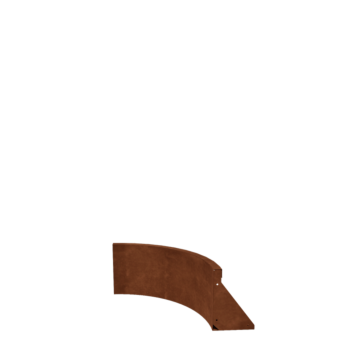 Muro de contenção em aço corten - Curva interna - 50 x 50 x 30 cm