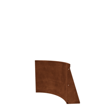 Muro de contenção em aço corten - Curva interna - 50 x 50 x 60 cm