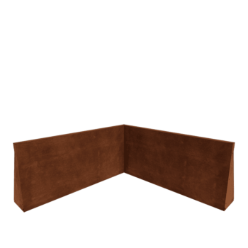 Muro de contenção em aço corten - Canto interno - 100 x 100 x 50 cm