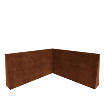 Muro de contenção em aço corten - Canto interno - 100 x 100 x 60 cm