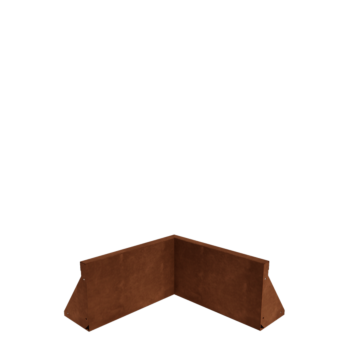 Muro de contenção em aço corten - Canto interno - 50 x 50 x 30 cm