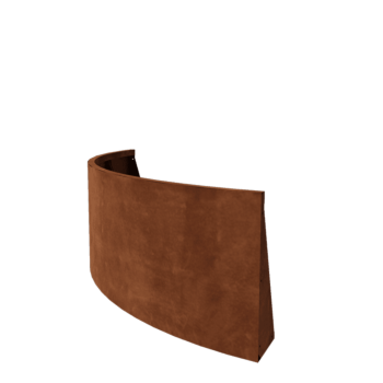 Muro de contenção em aço corten - Curva externa - 150 x 150 x 60 cm