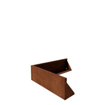 Muro de contenção em aço corten - Canto externo - 100 x 100 x 30 cm