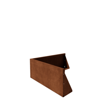 Muro de contenção em aço corten - Canto externo - 100 x 100 x 40 cm