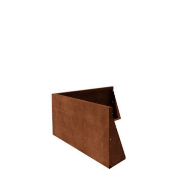 Muro de contenção em aço corten - Canto externo - 100 x 100 x 50 cm
