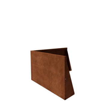 Muro de contenção em aço corten - Canto externo - 100 x 100 x 60 cm