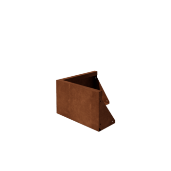 Muro de contenção de canto exterior em aço corten 50 x 50 cm (altura 30 cm)