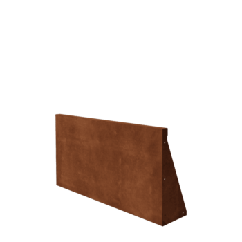 Muro de contenção em aço corten - Reto - 100 x 50 cm