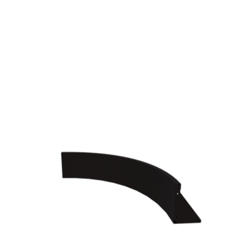 Muro de contenção em aço - Curva interna - 100 x 100 x 30 cm - RAL9005 fosco (preto)