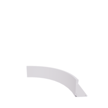 Muro de contenção em aço - Curva interna - 100 x 100 x 30 cm - RAL9010 fosco (branco)