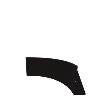 Muro de contenção em aço - Curva interna - 100 x 100 x 50 cm - RAL9005 fosco (preto)