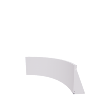 Muro de contenção em aço - Curva interna - 100 x 100 x 50 cm - RAL9010 fosco (branco)