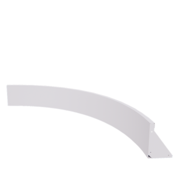 Muro de contenção em aço - Curva interna - 150 x 150 x 30 cm - RAL9010 fosco (branco)