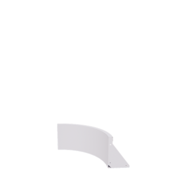 Muro de contenção em aço - Curva interna - 50 x 50 x 40 cm - RAL9010 fosco (branco)