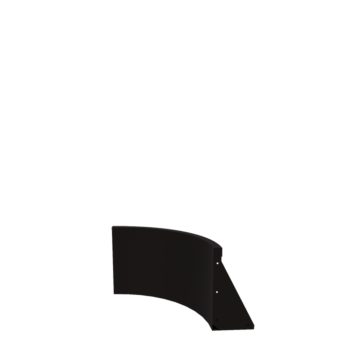 Muro de contenção em aço - Curva interna - 50 x 50 x 40 cm - RAL9005 fosco (preto)
