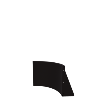 Muro de contenção em aço - Curva externa - 50 x 50 x 50 cm - RAL9005 fosco (preto)