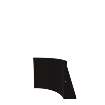 Muro de contenção em aço - Curva interna - 50 x 50 x 60 cm - RAL9005 fosco (preto)