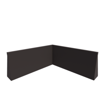 Muro de contenção em aço - Canto interno - 100 x 100 x 50 cm - RAL7016 fosco (cinzento antracite)