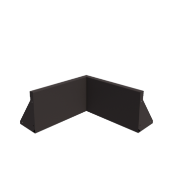 Muro de contenção em aço - Canto interno - 50 x 50 x 30 cm - RAL7016 fosco (cinzento antracite)