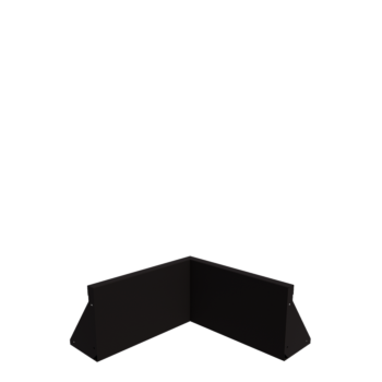 Muro de contenção em aço - Canto interno - 50 x 50 x 30 cm - RAL9005 fosco (preto)