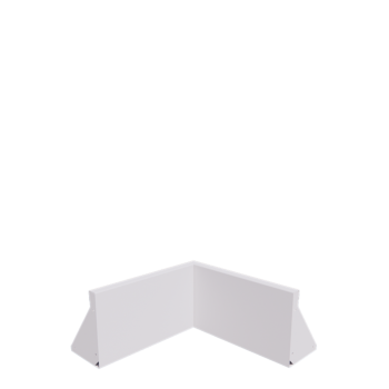 Muro de contenção em aço - Canto interno - 50 x 50 x 30 cm - RAL9010 fosco (branco)