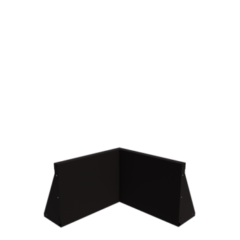 Muro de contenção em aço - Canto interno - 50 x 50 x 40 cm - RAL9005 fosco (preto)