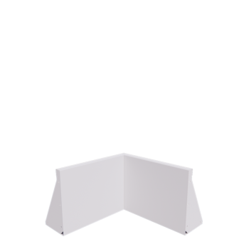 Muro de contenção em aço - Canto interno - 50 x 50 x 40 cm - RAL9010 fosco (branco)