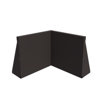 Muro de contenção em aço - Canto interno - 50 x 50 x 50 cm - RAL7016 fosco (cinzento antracite)