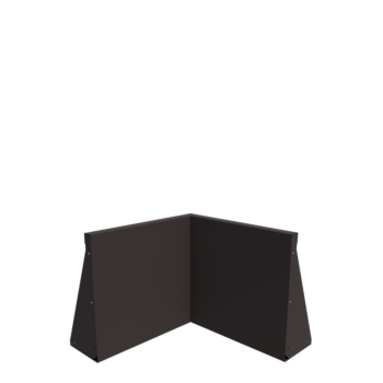 Muro de contenção em aço - Canto interno - 50 x 50 x 50 cm - RAL7016 fosco (cinzento antracite)