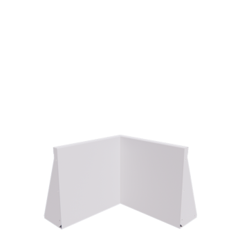 Muro de contenção em aço - Canto interno - 50 x 50 x 50 cm - RAL9010 fosco (branco)