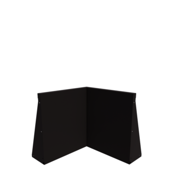 Muro de contenção em aço - Canto interno - 50 x 50 x 60 cm - RAL9005 fosco (preto)