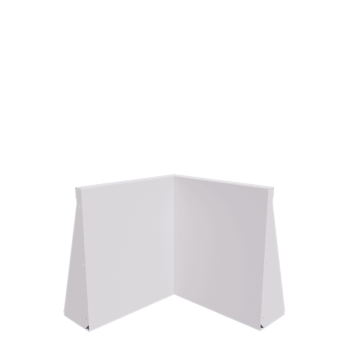 Muro de contenção em aço - Canto interno - 50 x 50 x 60 cm - RAL9010 fosco (branco)