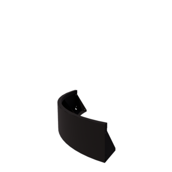 Muro de contenção em aço - Curva externa - 100 x 100 x 30 cm - RAL9005 fosco (preto)