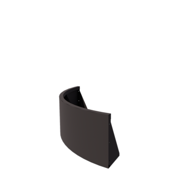 Muro de contenção em aço - Curva externa - 100 x 100 x 40 cm - RAL7016 foscot (cinzento antracite)