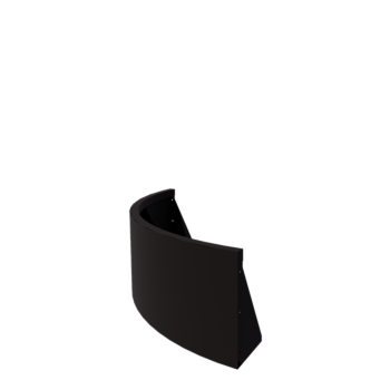 Muro de contenção em aço - Curva externa - 100 x 100 x 40 cm - RAL9005 fosco (preto)